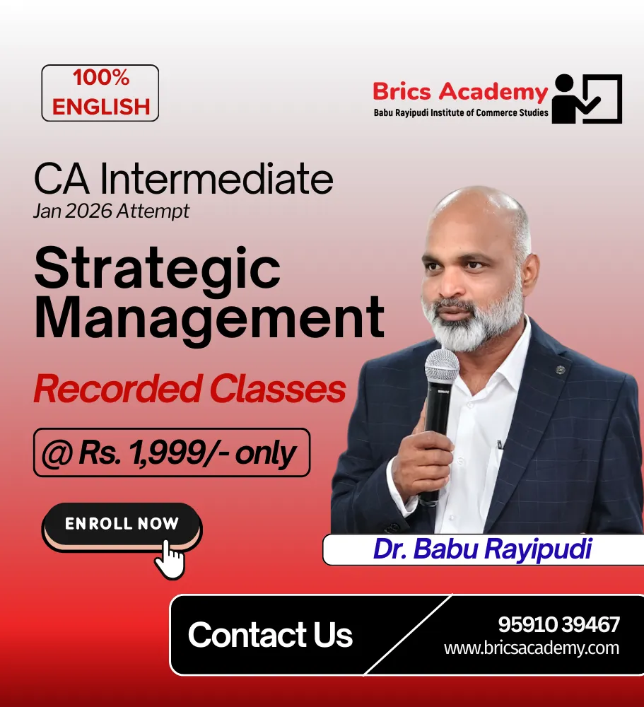 CA Intermediate – Strategic Management Jan 2026 Exam